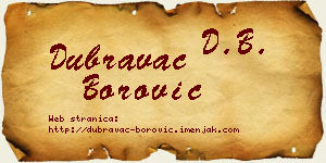 Dubravac Borović vizit kartica